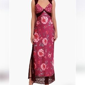 Avec Les Filles Burgundy Slip Dress